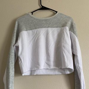 White & grey block sweater